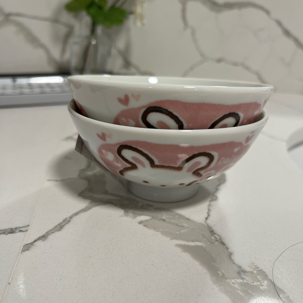 Porcelain🐰💗Bunny 2 rice bowls